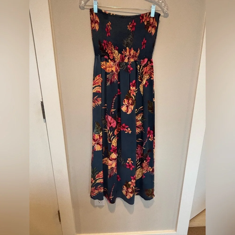 Patrons of Peace Navy and Pink Floral High Low Dress 220 Sale - Picture 2 of 4